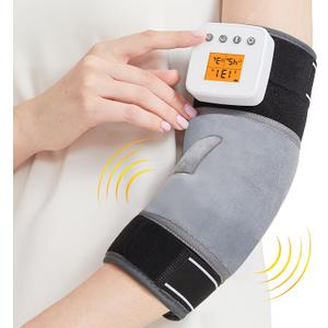AOBOCO Cordless Elbow Massager with Heat and Vibration - Heated Elbow Brace Wrap for Tendonitis and Tennis Elbow, Portable Elbow Heating Pad to Keep Elbow Warmers for Men Women Elders
