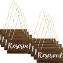 8 PCS Hanging Wooden Reserved Signs Rustic Reserved Seating Signs for Weddings Special Events Chairs Chair Hanging Sign Church Pews Restaurant Doorways