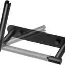 Matte Black Toilet Paper Holder Wall Mount - Double Post Pivoting Bathroom Tissue Holder, 304 Stainless Steel Rustproof - Adhesive or Screw in Wall Toilet Paper Roll Holder, Commercial & Home Use