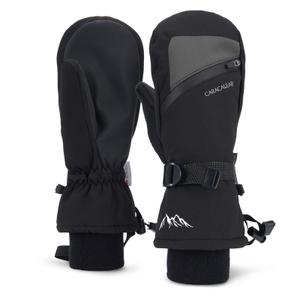 Winter Ski Mittens for Men Women Cold Weather- Warm Snow Snowboard Mittens Gloves Windproof & Waterproof, Thinsulate Warm Adult Snow Sports Mitts with Pocket Skiing Snowboarding Mitts Gloves Gray L-XL