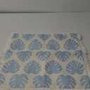 Hofdeco Premium Coastal Hampton Style Patio Indoor Outdoor Pillow Cover Only, 20"x20" Water Resistant for Backyard, Couch, Baby Blue Monstera Leaf Fringe (Baby Blue Monstera Leaf 20"x20")