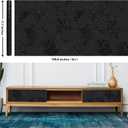 Black Floral Wallpaper, 17.7 x 196.8 in Peel and Stick Waterproof Self Adhesive Wall Paper, Removable Vintage Black Floral Embossed Contact Paper for Cabinets Drawers Kitchen Countertop Wall