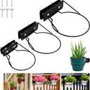 Railscapes Plant Holder Between Rails - 3pc Heavy Duty Hanging Plant Holder Adjustable Width Rail Scapes for Plants Railings Metal Hanging Plant Pot Stand for Balcony Patio and Stair