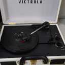 Victrola Journey Bluetooth Portable Suitcase Record Player  with Built-in Speakers, 3 Speed Vinyl Record Player, RCA Out, Headphone Jack (White)
