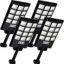 Solar Lights Outdoor for Outside, IP66 Waterproof Solar Street Lights Outdoor with Motion Sensor & Dusk to Dawn, 6500K Security Flood Light for Yard Garden with Remote Control - 4PACK (4PCS, White)