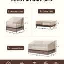 loriano Patio Furniture Cover Set, 4 Piece Outdoor Furniture Cover Waterproof, 600D Heavy Duty Lawn Patio Set Covers