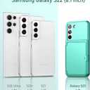 WeLoveCase for Samsung Galaxy S22 Wallet Case with Credit Card Holder & Hidden Mirror, All-Round Protection Shockproof Phone Cover Designed for Samsung Galaxy S22 5G, 6.1 inch Mint Green
