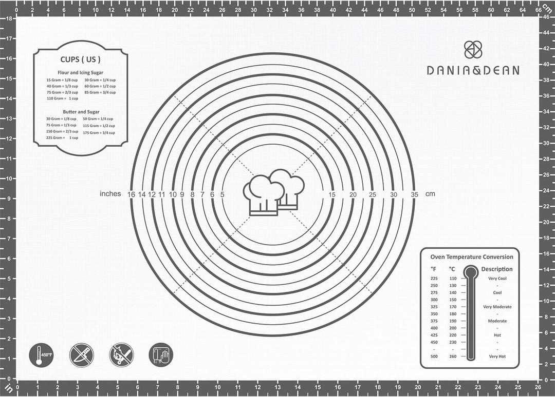 Silicone Mat, 28 x 20inch Extra Large Non-stick Pastry Baking Mat with Measurement, Resuable Thick Cookie Sheet Counter Mat, Dough Rolling Mat, Oven Liner, Fondant/Pie Crust Mat