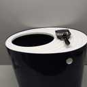 IRIS USA Cat Litter Box, Large Top Entry with Litter Catching Lid and Scoop, Dog Proof, Cat Box Enclosure, Navy/White