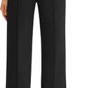 G4Free Women's Fleece Lined Sweatpants Hidden Waist Wide Leg Pants with Pockets Casual Lounge Trousers Petite/ Regular/ Tall (Black, S, 33")