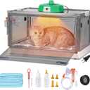 Puppy Incubator with Heating,Temperature Control and Light, Warmer Fan for Ventilation Circulation, Incubator Box for Kitten Puppies and Chick Chicken (55L)