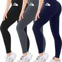 Blisset 3 Pack High Waisted Leggings for Women-Soft Athletic Tummy Control Pants for Running Yoga Workout Reg & Plus Size, Small- Medium Size