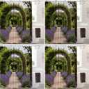 Batmerry European Flowers Scenery Garden Decoration Shower Curtain, Colourful English Summer Garden Path Arch Decor Shower Curtain for Shower Stall Bathroom Waterproof of Standard Size 72x72 Inch