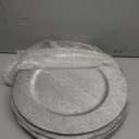 Jucoan 12 Pack Silver Charger Plates, 13 Inch Round Plastic Charger Plates, Decorative Silver Strip Plate Chargers for Dinner Plate, Wedding Thanksgiving Christmas Party Table Decor, Shiny Texture