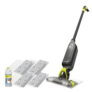Shark VACMOP Pro Cordless Hard Floor Cleaner, Vacuum and Spray Mop, Powerful Suction, Lightweight, LED Headlights, Includes 4 Disposable Pads, 12oz Multi-surface Cleaning Solution, Gray, VM252