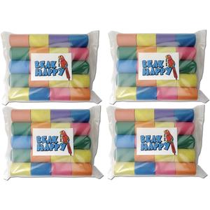 Bird Toy 1.5" x 1" Bagel Tube Talon Toy Parrot Toy Part Colorful Cardboard Tube (4 Packs (80 Bagels))