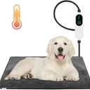 Dog Heating Pad, 9 Adjustable Temperature Pet Heating Pad, Electric Heating Blanket for Dogs, Heated Dog Pad Mat with Chew Resistant Cord for Puppy Cat Animal, 28"x18" (Medium, Dark Grey)