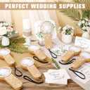 Tujoe 100 Pcs Wedding Handheld Fans for Guests Mini Personal Portable Fans Bulk Thank You for Celebrating with Us Fan for Wedding Bridal Shower Party Favors Summer Travel (Beige Botanical Lace), 4.7*3.9*3.1inch
