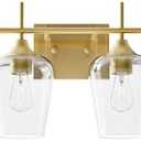 VONLUCE Bathroom Vanity Light, 4 Light Bathroom Light Fixture Over Mirror, Bathroom Wall Lamp with Clear Glass, Modern Gold Vanity Lighting fixtures for Bathroom, Bedroom, Hallway