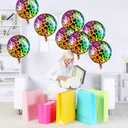 8 Pcs 18 Inch Neon Rainbow Leopard Birthday Foil Balloons Color Cheetah Balloons Cheetah Birthday Decorations Neon Rainbow Leopard Decorations Supplies for Party