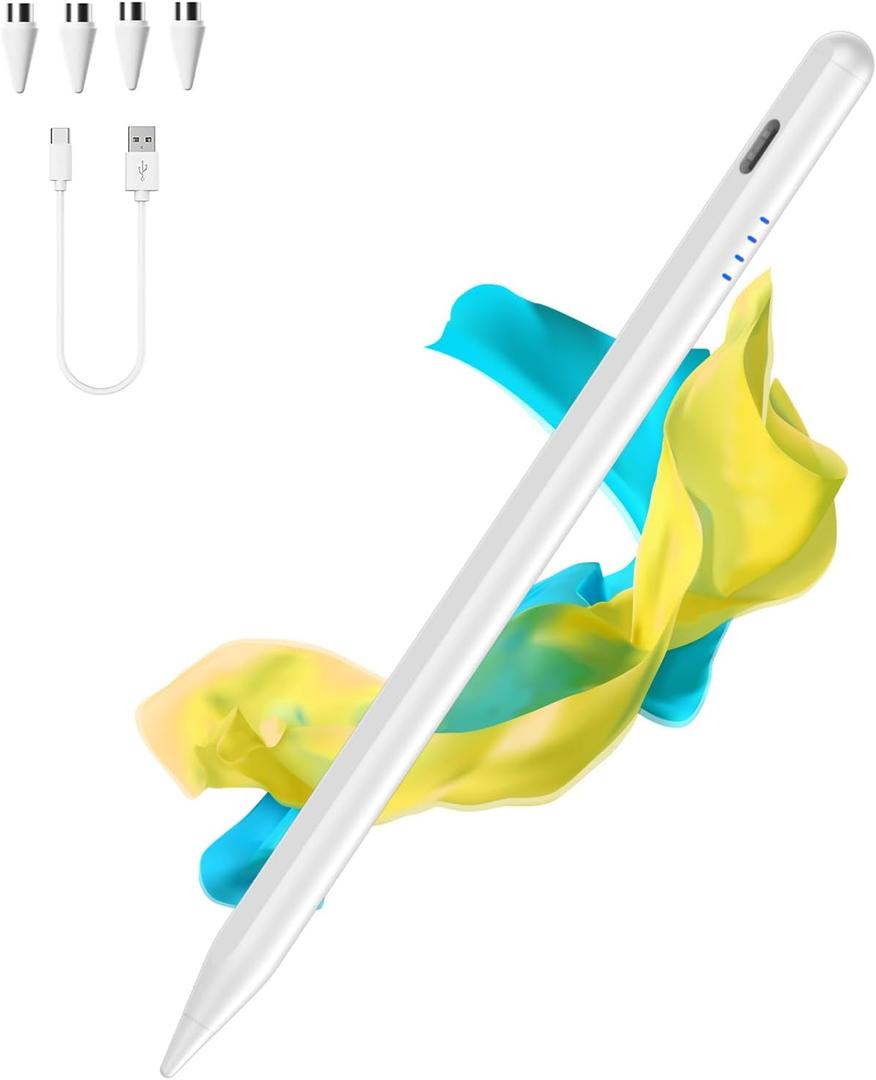 Android Stylus Pens for Touch Screens High Precision and Sensitivity Magnetic Type-C Tablet Stylus Compatible with Samsung/Huawei/Lenovo/Mi/Vivo and Other Android Smartphone and Tablet Device - White (White)