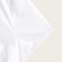 Women's Ruched Button Down Shirt Collar V Neck Short Sleeve Slim Fit Blouse (L)