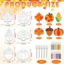 24 Sets Fall Sand Art Crafts for Kids Autumn Maple Leaf Pumpkin Turkey DIY Painting Crafts Kit with Colored Sand and Brushes for Fall Thanksgiving Home Party Activities