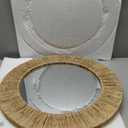 Chi An Home 24 Inch Natural Jute Mirror, Wall Mounted Round Mirror with Metal Frame, Wall Decor Rustic Farmhouse Boho Decor Accent for Bathroom, Bedroom, Living Room, or Entryway