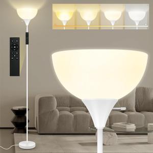 Floor Lamps for Living Room, 71'' Torchiere Floor Lamps with Remote, 2700K-6500K Colors Temperature & Brightness Adjustable, 10W/1200LM White Dimmable Floor Lamp,Tall Standing Lamp for Bedroom/Office