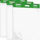 Prudiut 3 Pack Sticky Easel Pads, 15 x 18 Inches Flip Chart Paper Large White Sticky Notes Wall Pads Self Stick Chart Paper for Teachers, 30 Sheets/Pad