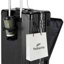 feilario 20in Aluminium Frame PC Hard Shell Spinner Wheels Luggage, Built-In TSA lock Carry on Suitcase, with Cup Holder, USB Port, Phone Holder