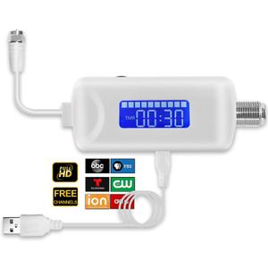 TV Antenna Amplifier Signal Booster, 25dBi High Gain Amplifier for 4K/1080p TVs, Low Noise, Adjustable Gain & Timer, USB Powered, Digital Signal Amplifier Boosts Weak Signals, Works with Smart TVs (White)