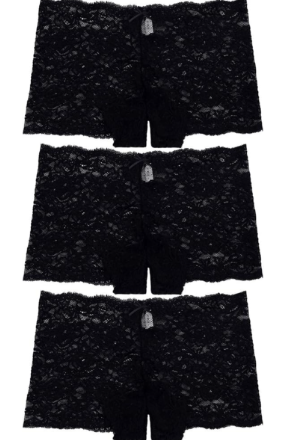 3 Pack of Women's Regular & Plus Size Lace Boyshort Panties XL 3 Pack of Women's Regular & Plus Size Lace Boyshort Panties XL
