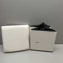 B FSOBEIIALEO Folding Storage Ottoman Cube Faux Leather Ottomans for Living Room, Bedroom, Home Office, Dorm Storage Footrest White 11.8"x11.8"x11.8"