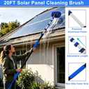 AgiiMan 26FT Reach Solar Panel Cleaning Brush with Water Fed Pole, Telescoping Long Handle & Soap Dispenser, 5-Sided Soft Bristle Cleaning Brush for Solar Panel, Window, Car & RV