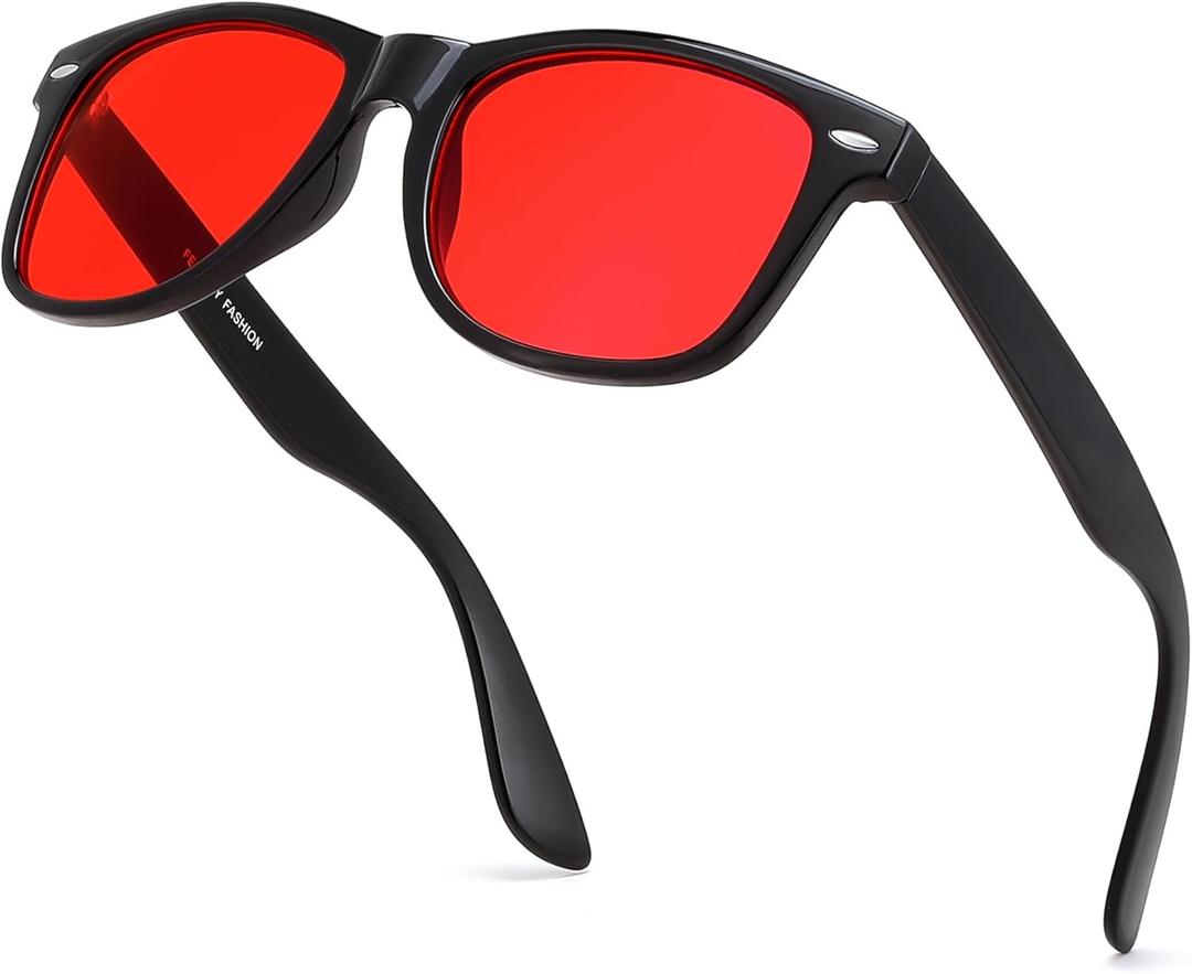 FEISEDY Red Lens Blue Light Blocking Glasses Anti Blue Light Computer Gaming Eyeglasses Reduce Eyestrain G1858
