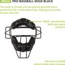 Champion Sports Pro Baseball Adult Mask - Umpires and Catchers - Extra Protection - Extended Guards - Adjustable Harness Baseball Mask - Adult Size, Black