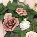 Lookein Artificial Rose Flower Garland Greenery Garland 5FT for Wedding Ceremony Backdrop Arch Flowers Table Centerpieces Decorations, Garden Dusty Rose