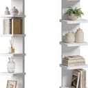 Versatile 7 Tier Wall Shelf Unit, Floating Shelves for Wall (Round Corner), Vertical Lack Wall Shelf for Bedroom, Vanity, Living Room, Home Decor Makeup Organizer Display, White