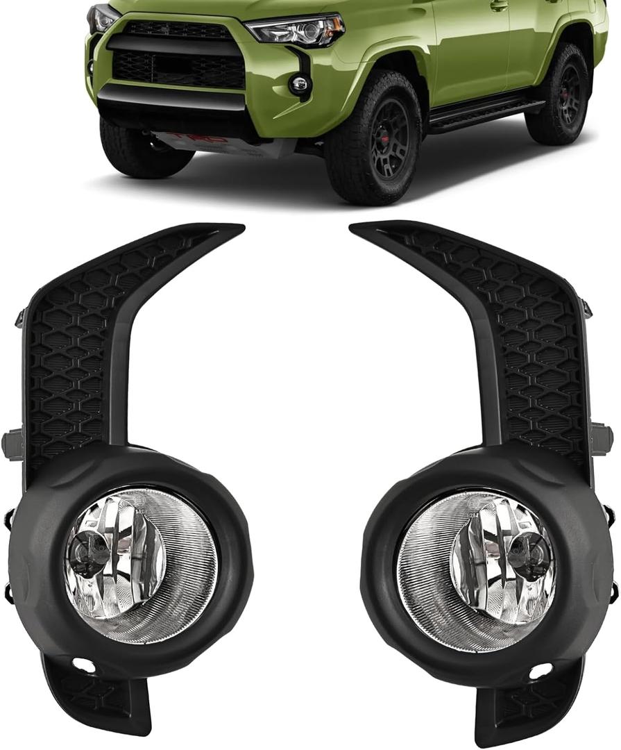 Fog Lights Compatible with 2014-2024 4Runner TRD SR5 A Pair of Fog Lamps with Bezels and Bulbs