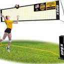 Apex Sports Volleyball Net Training 12' Wide, Portable Adjustable Height 7.4' to 8' Includes Ground Stakes, Carry Bag Indoor & Outdoor Use, Designed by Pro Athletes for Peak Performance