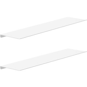 MKO 20" Floating Shelves for Wall, Long Metal Wall Mounted Shelf for Bathroom, Bedroom, Living Room, Kitchen, Display Hanging Shelves for Books/Storage/Room Decor 2 Packs, White