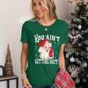 Christmas Shirts for Women Funny Merry Xmas Holiday Short Sleeve Tee Tops (Green, M)