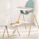 6-in-1 Convertible Baby High Chair, High Chairs for Babies and Toddlers with Removable Cushion and Double Tray, Reclining Seat, Compact and Portable Highchair, Easy to Clean