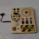 Montessori Busy Board, Wooden Sensory Toy for Toddler with LED Light, Educational Travel Toy, Christmas Birthday Gifts for Toddler