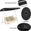 Outdoor Swing Canopy Replacement Top Cover, Universal Patio Swing Covers 3 Seater, Waterproof Replacement Canopy Outdoor Furniture Cover for Garden Patio Porch Hammock (Black, 75.2"L x 47"W x 7-9"H)