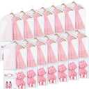 Geelin 14 Pcs Garment Bags for Dance Costumes PVC Clear with Zippers 20 x 40 Inch Garment Bag with Pockets Dance Costume Organizer Carrier for Storage Cover for Adult (White)