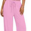 Trendy Queen Women's 2 Piece Lounge Set Summer Outfits - Camisole Top & Wide Leg Pants (Pink, S)