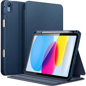 JETech Case for iPad (A16) 11th/10th Generation (2025/2022) with Pencil Holder, Slim Folio Stand Protective Tablet Cover, Multi-Angle Viewing (Navy)