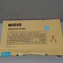 Wireless Keyboard and Mouse Combo, MARVO 2.4G Ergonomic Wireless Computer Keyboard with Phone Tablet Holder, Silent Mouse with 6 Button, Compatible with MacBook, Windows (Black)